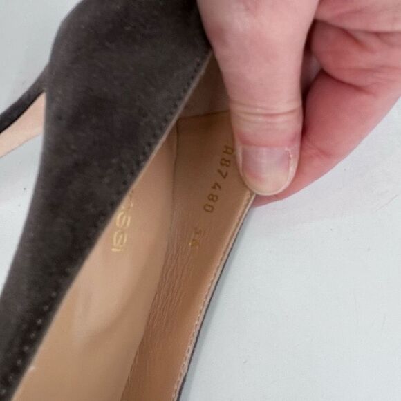 Sergio Rossi Womens Pumps Slip On Suede High‎ Heels Dark Gray Size 36 Size 6 - Picture 9 of 14